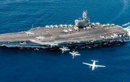 Argentine Navy officers were embedded on the Nimitz as part of the exchange
