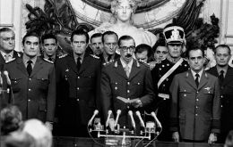 Jorge Rafael Videla being sworn in as president on March 29, 1976, five days after the coup.