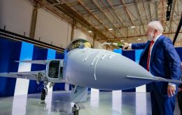 President Luiz Inácio Lula da Silva led the ceremony and christened the aircraft by spraying a champagne bottle over the fuselage