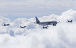An RAF tanker aircraft has been continuously based at MPA in the Falklands since the mid-1980s to refuel RAF fighter jets (Pic BFSAI)