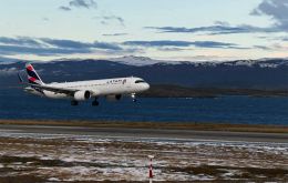 LATAM operating from Ushuaia airport