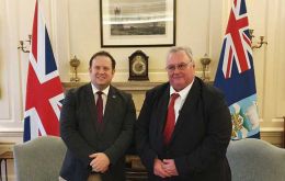 Minister Doughty during a meeting in London with MLA Roger Spink