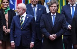 Milei defended his government's alignment with the United States and Israel and again criticized Brazil's judiciary for barring him from visiting Jair Bolsonaro